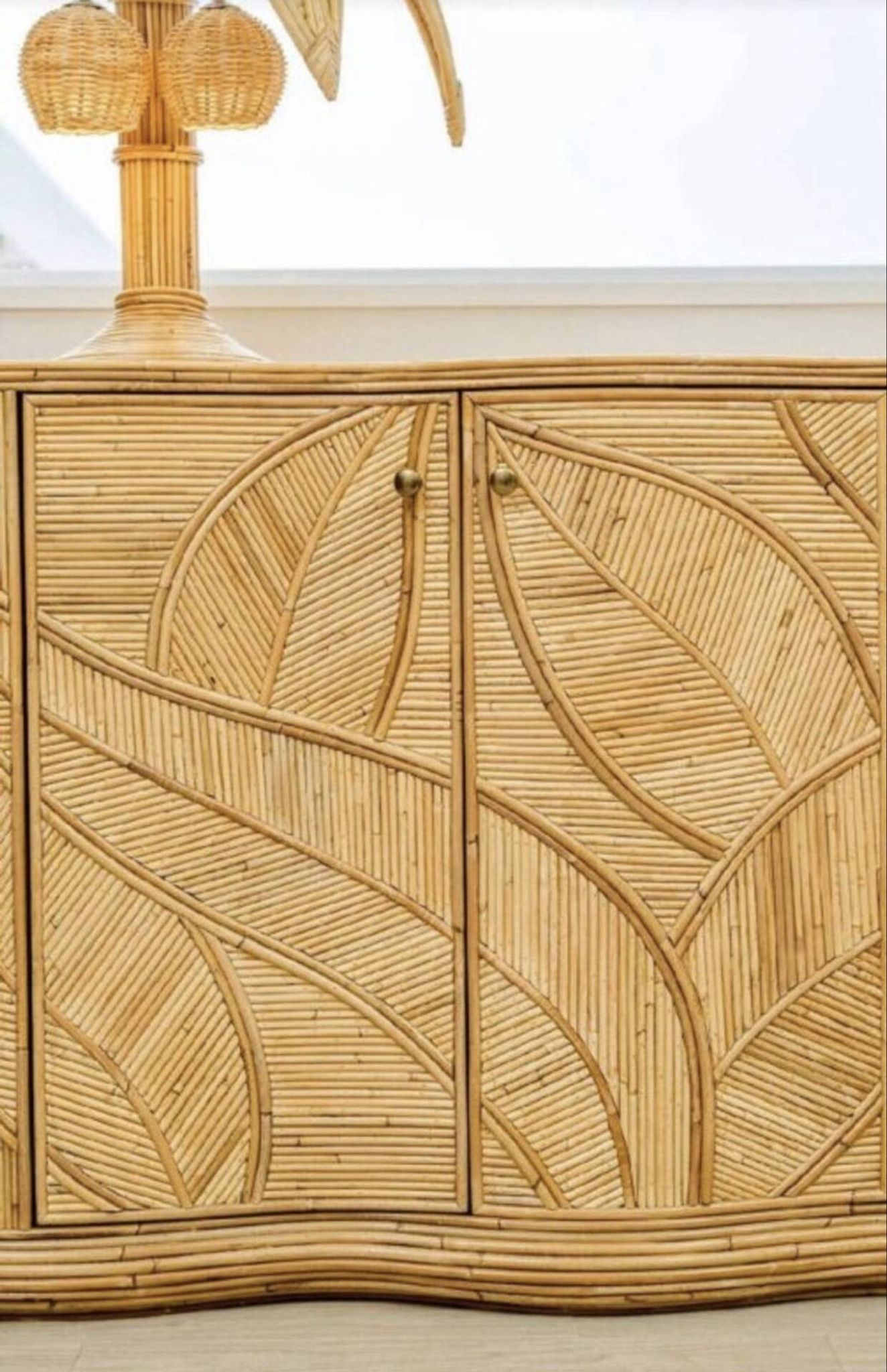 Enfilade « feuilles » en rotin 