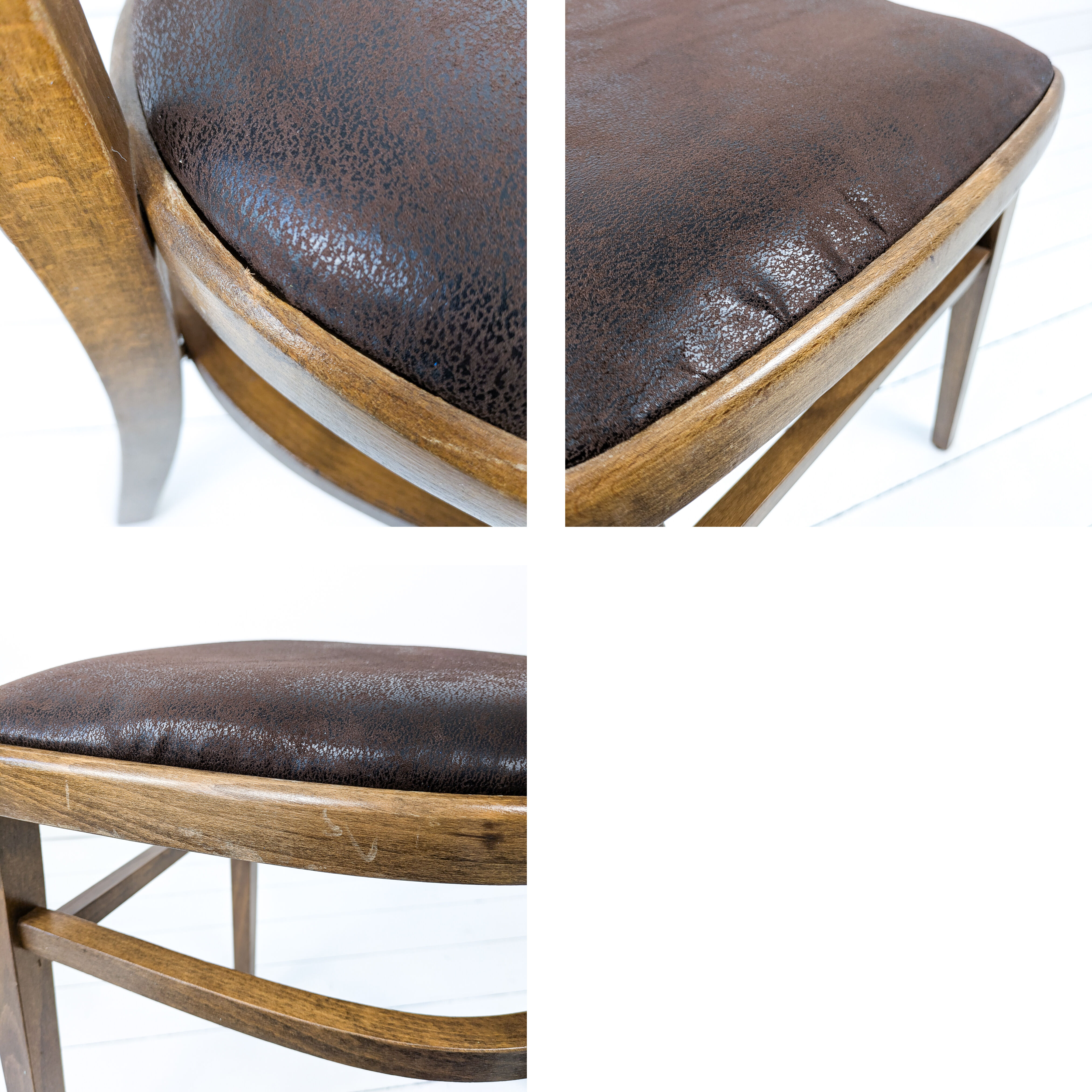 15 chaises Frankfurter vintage, bois foncé, assise rembourrée