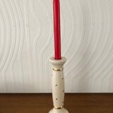 Candle holder in cream and gold porcelain