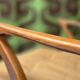 Pair of vintage Scandinavian armchairs 1960 curved beech