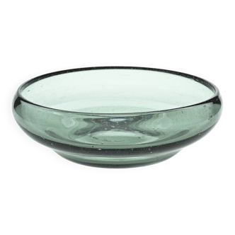 Coupe verte en verre soufflé bullé par Claude Morin, circa 1975