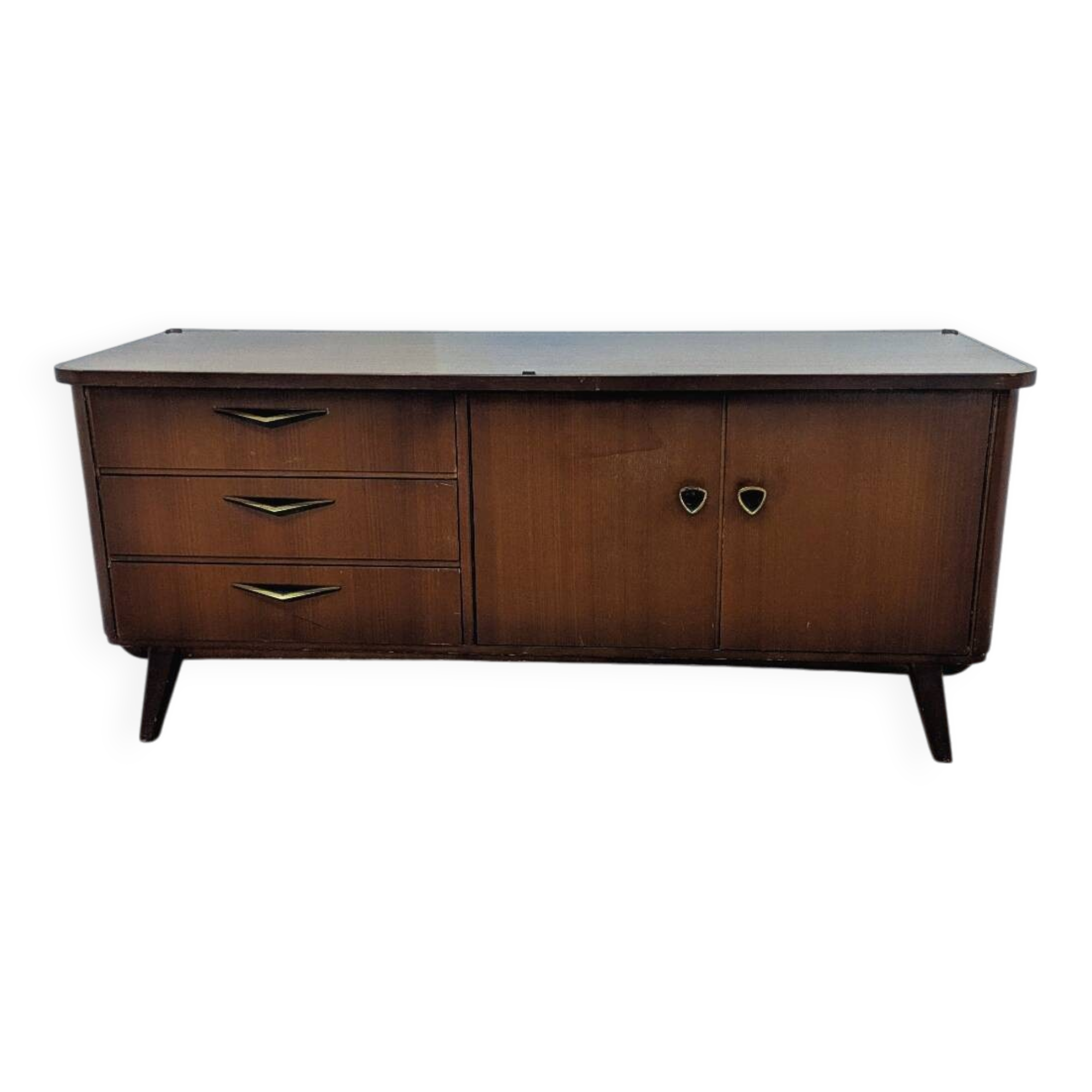 Enfilade vintage en bois meuble télé tv hifi
