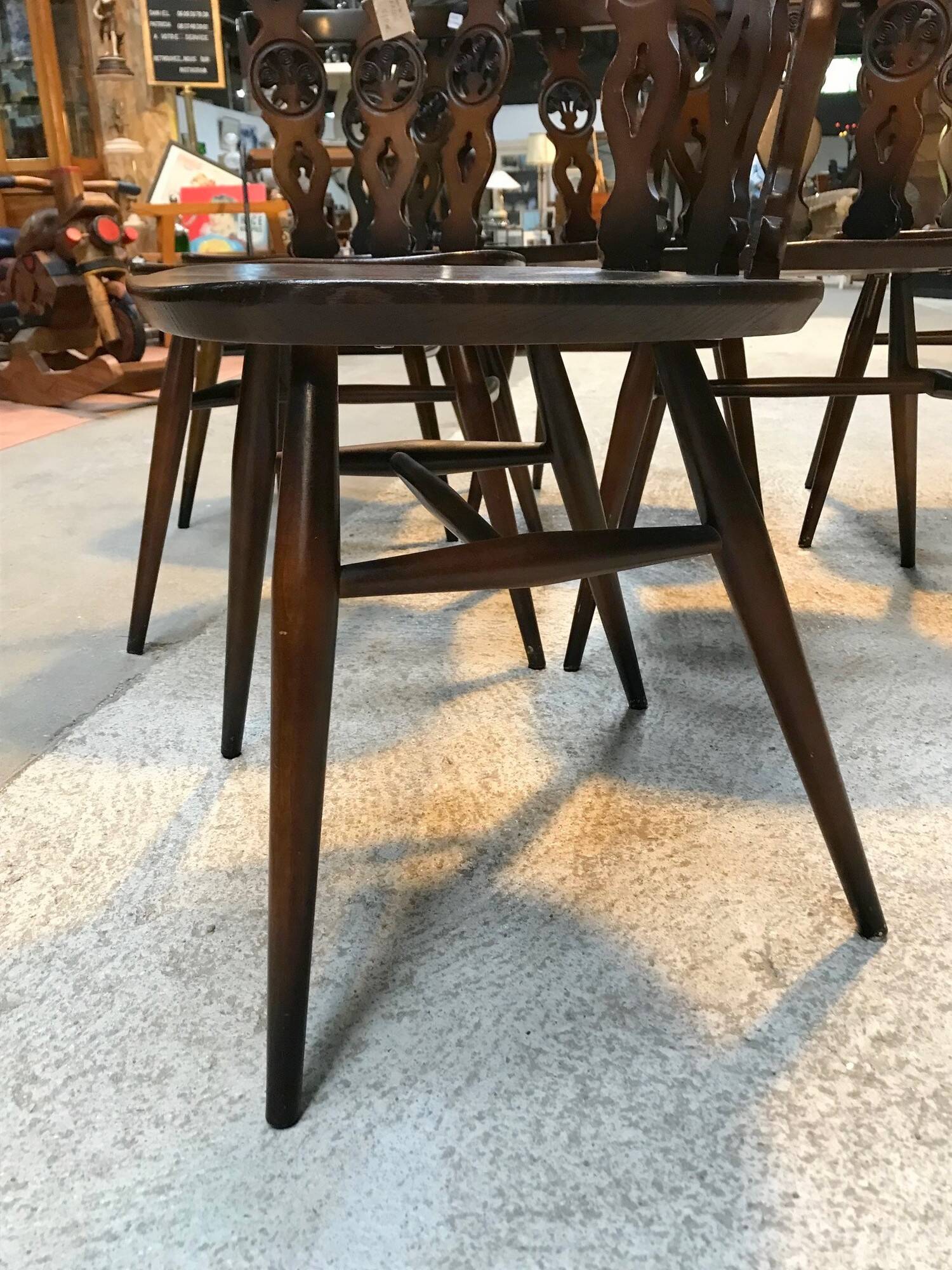6 chaises Ercol, années 60