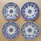4 mismatched Gien dessert plates