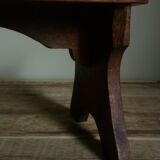Banc repose-pied ancien en bois massif