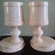 Pair - All-alabaster bedside lamps - vintage