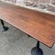 Café table bistro vintage brasserie 1890-1910 cast iron & fir