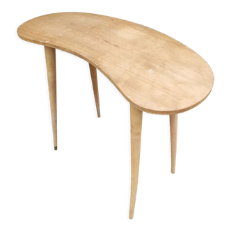 High table wood tray bean feet vintage compass