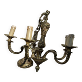 Louis XV brass chandelier with 5 bulbs