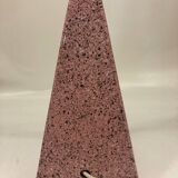 Pyramidal lamp base in Brussels porcelain with pink terrazzo effect
