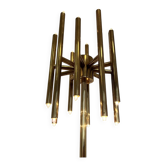 Lampadaire en laiton de style mid-century, années 1980 dans le style de Gaetano Sciolari.