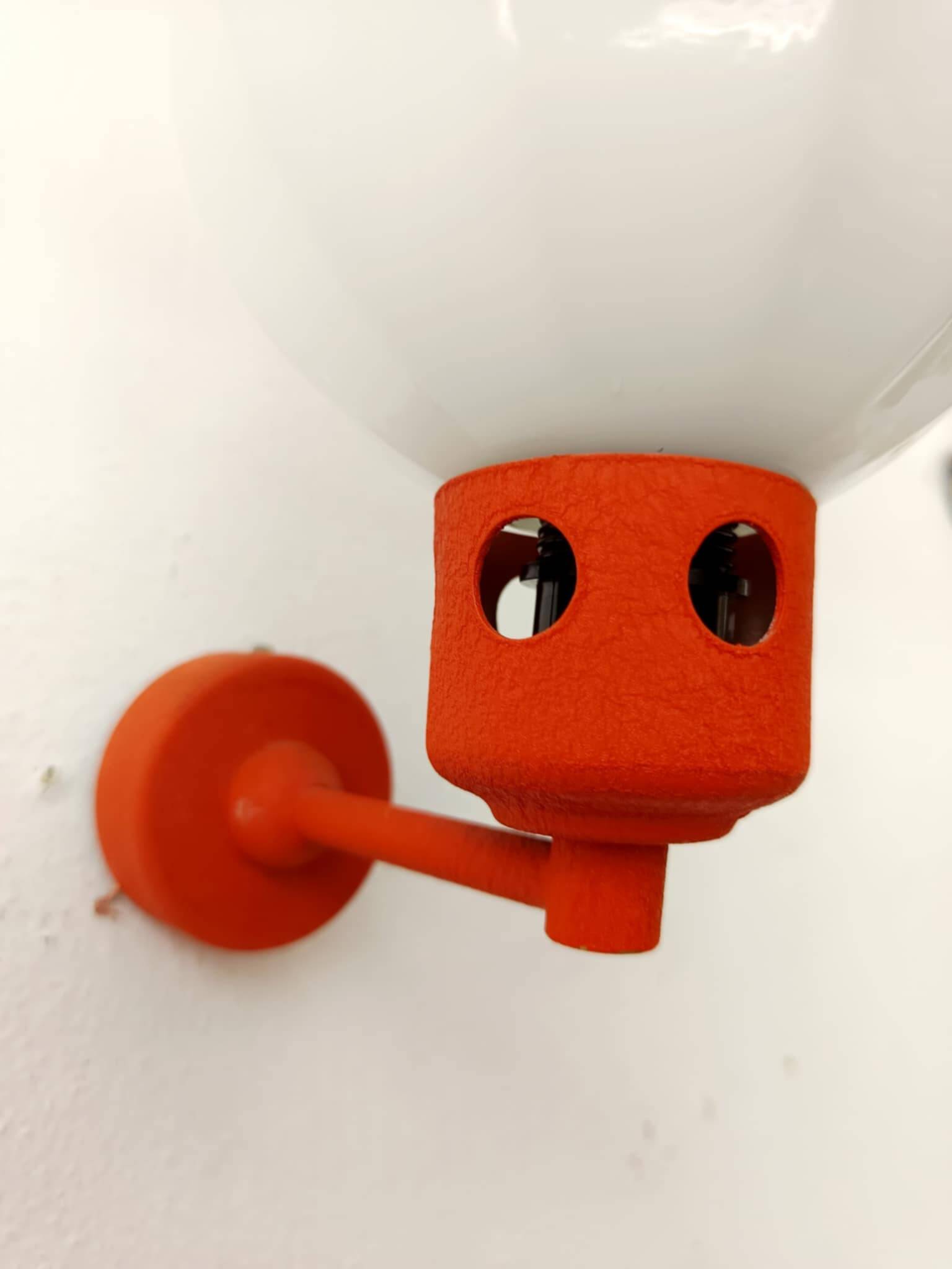 Space Age orange wall lamp 1970