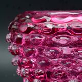 Rare pink Barovier e Toso Bugnato vase