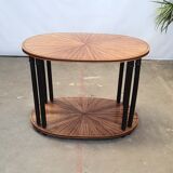 Art deco tea table Maurice Dufrène oval zebrano