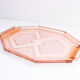 Art deco tray in pink glass