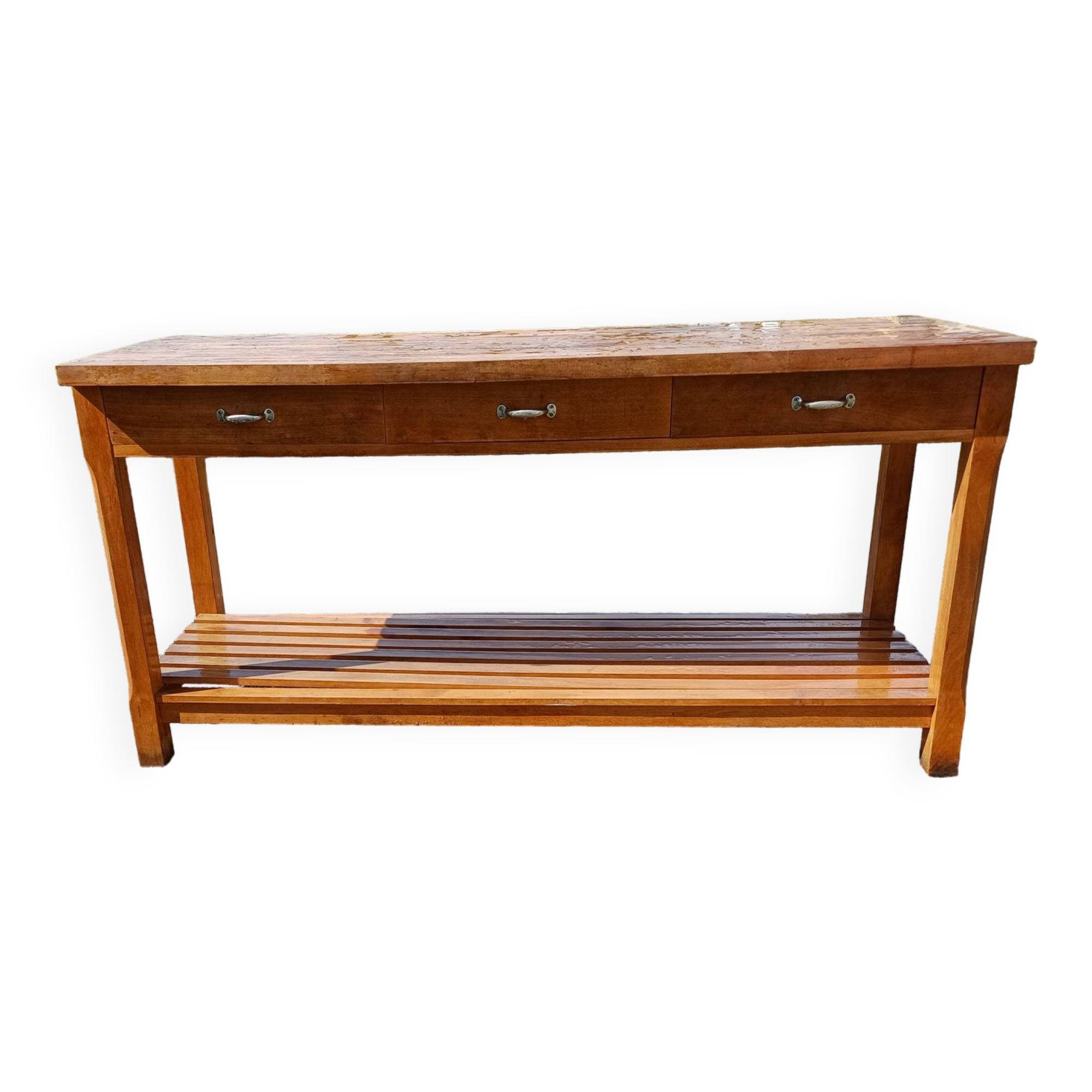 Wooden Drapery Table, 3 Drawers.