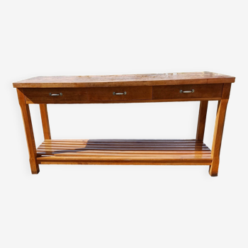 Wooden Drapery Table, 3 Drawers.