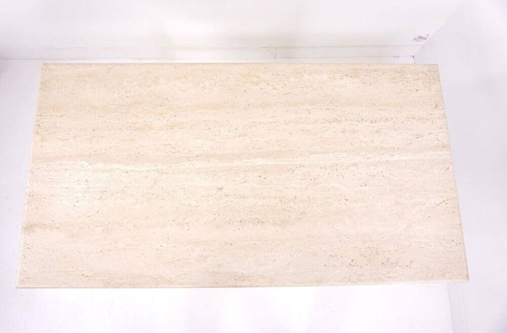 Metal and travertine work table, 1980s