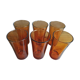 Set de 6 verres vintage en verre brun