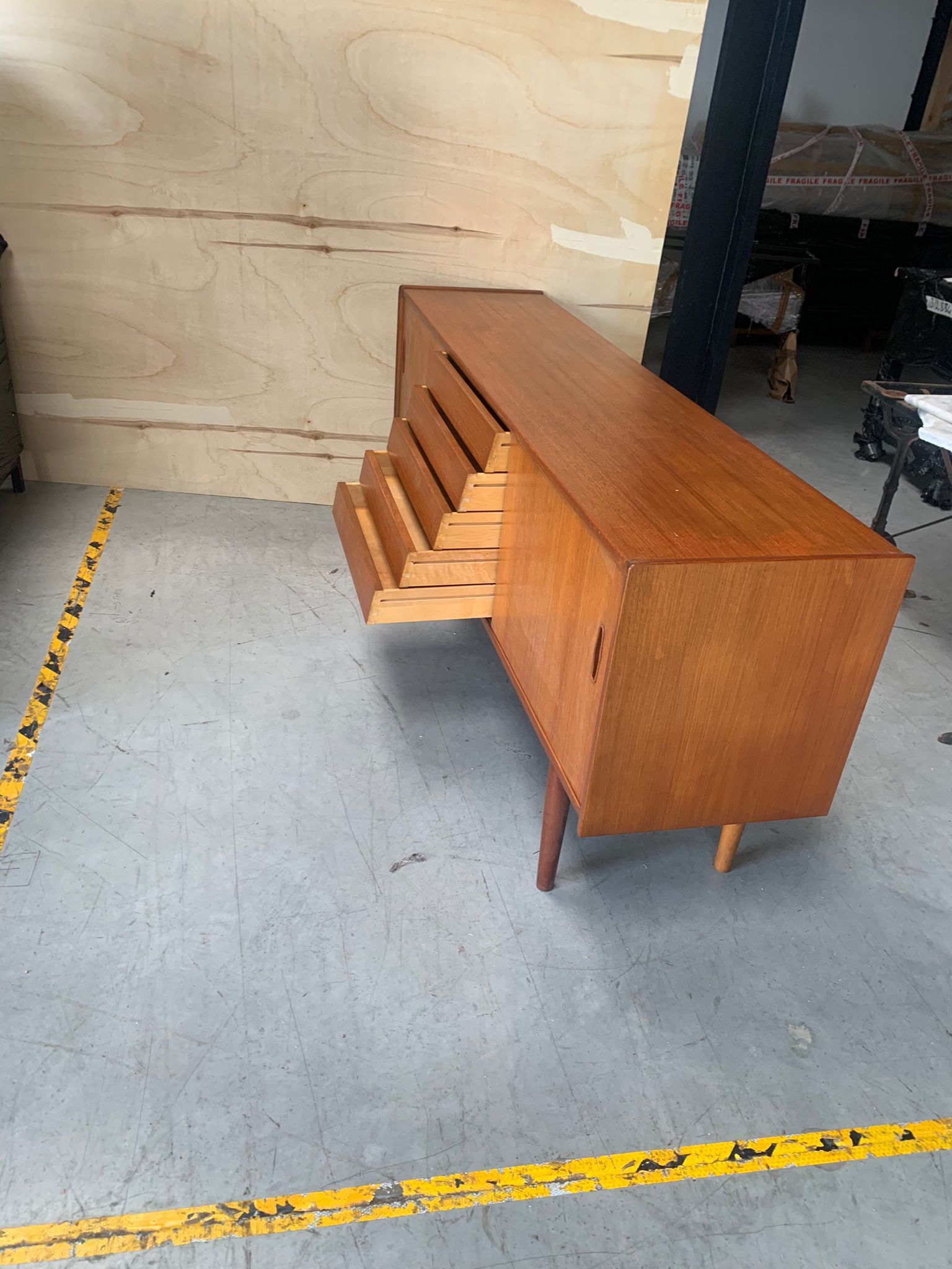 Enfilade en teck "trio" de Nils Jonsson pour Hugo troeds, suède années 60