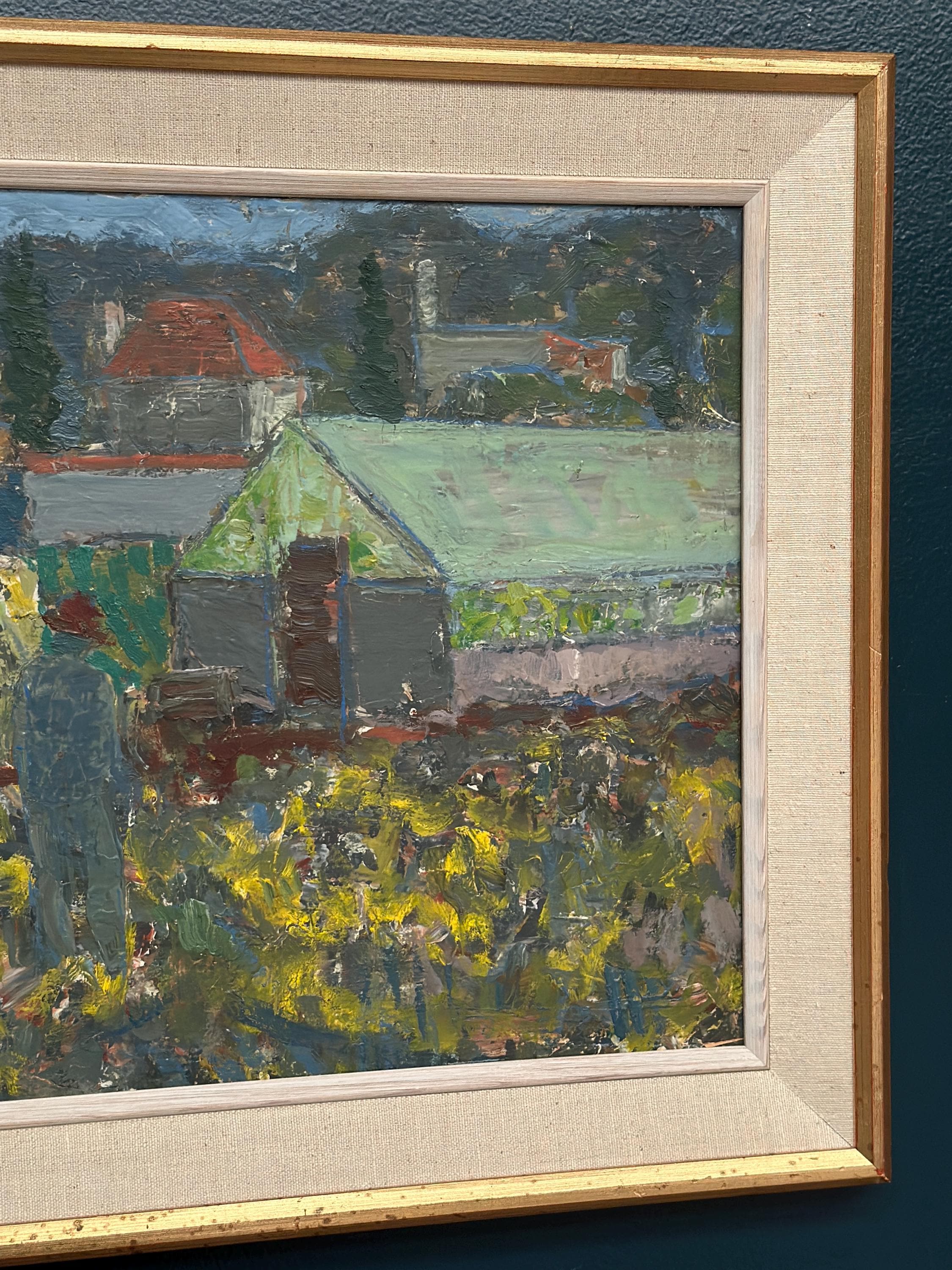 Original Swedish Oil on Panel – “Farm” by Svän Grandin – Signed – Vintage