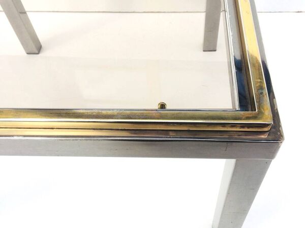 Table basse carrée Flaminia Belgochrom W. Rizzo. Vintage 70s