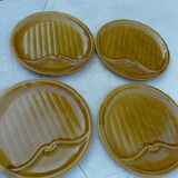 4 asparagus plates in Gien earthenware