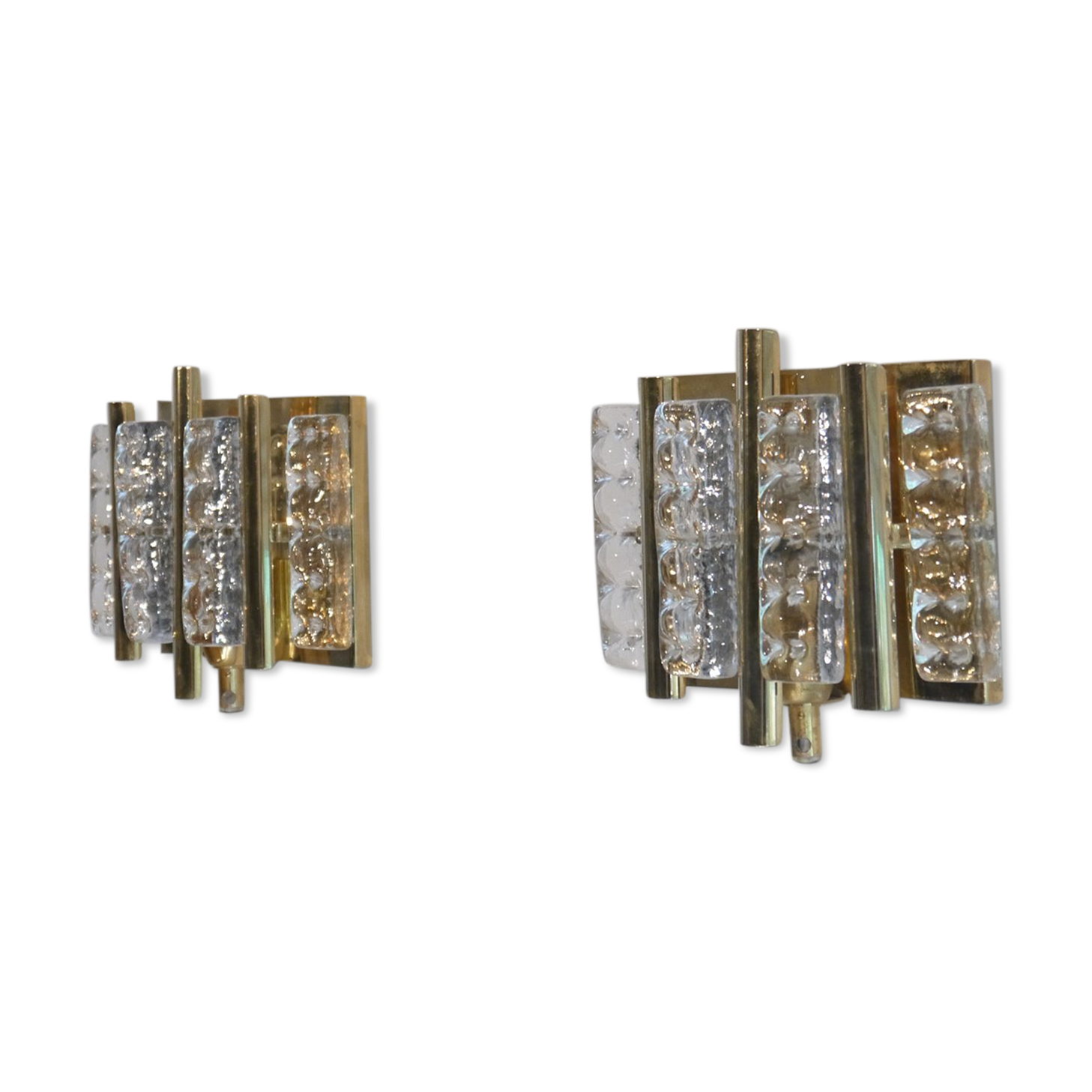 Crystal and brass sconces by Carl Fagerlund 1970
