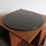 Gianfranco Frattini for Bernini italian wood leather swivel bookcase 1960s