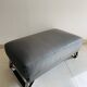 Large Roche Bobois leather pouf in gray color