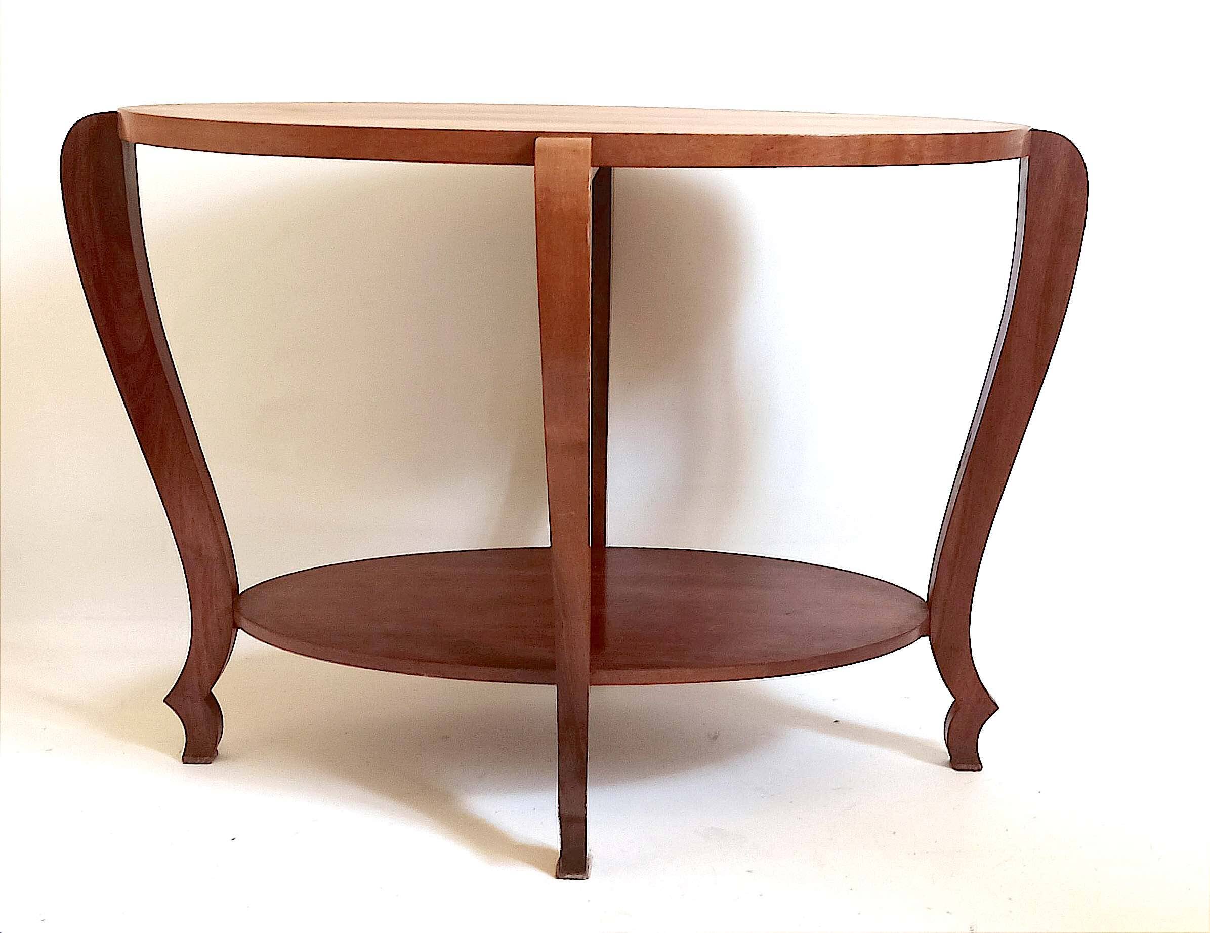 Art Deco oval pedestal table Width 80 cm