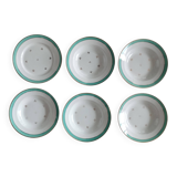 5 Badonviller opaque porcelain soup plates