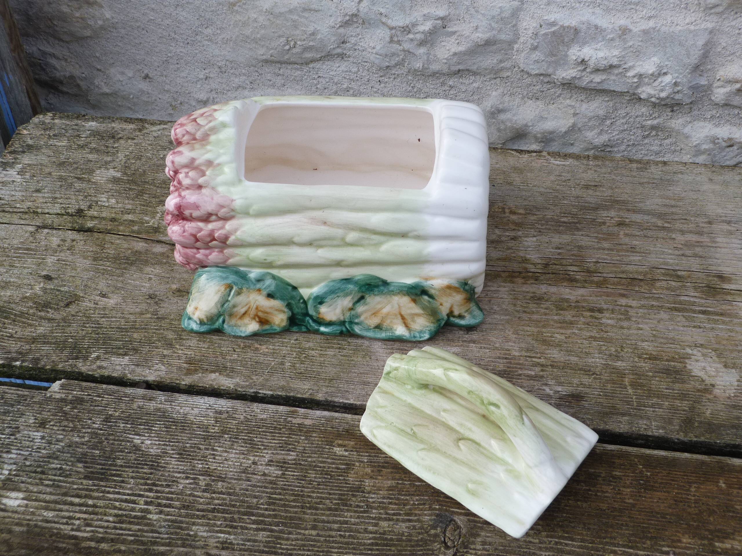 Asparagus service in slipware