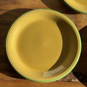 Lot de 3 grandes assiettes vertes plates italiennes D28,5