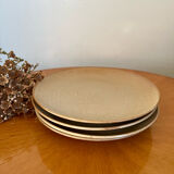 Ensemble de 4 assiettes plates en grès vintage