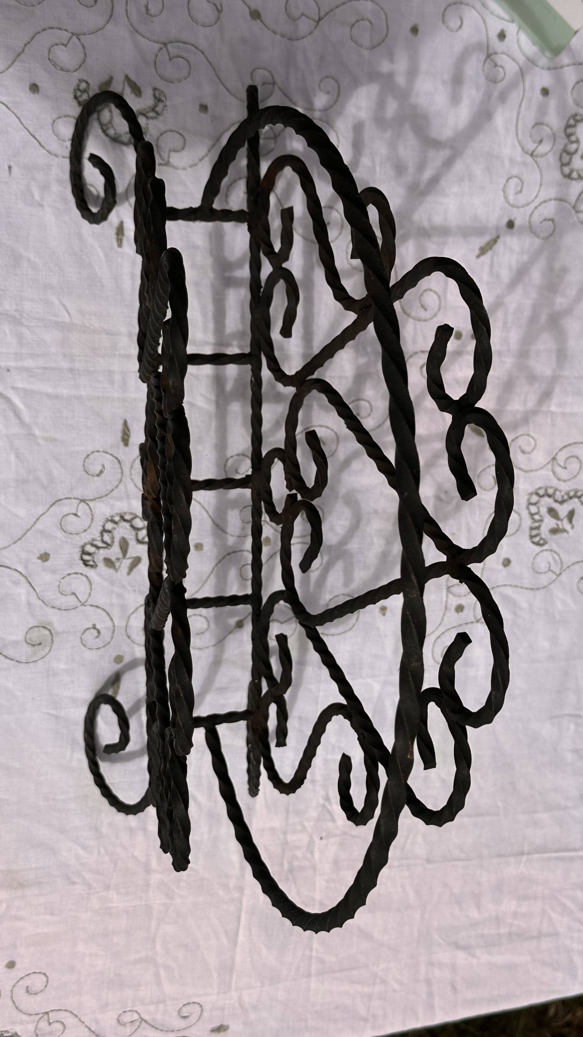 Vintage Magazine Rack - Twisted Wrought Iron Magazine or Vinyl Record Holder