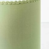 Pair of Chinese table lamps in Delft blue ceramic with new green silk shades.