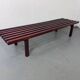 Mid-century modernist wooden wenge slat bench coffee table by Gijs Bakker for Castelijn, 1970s