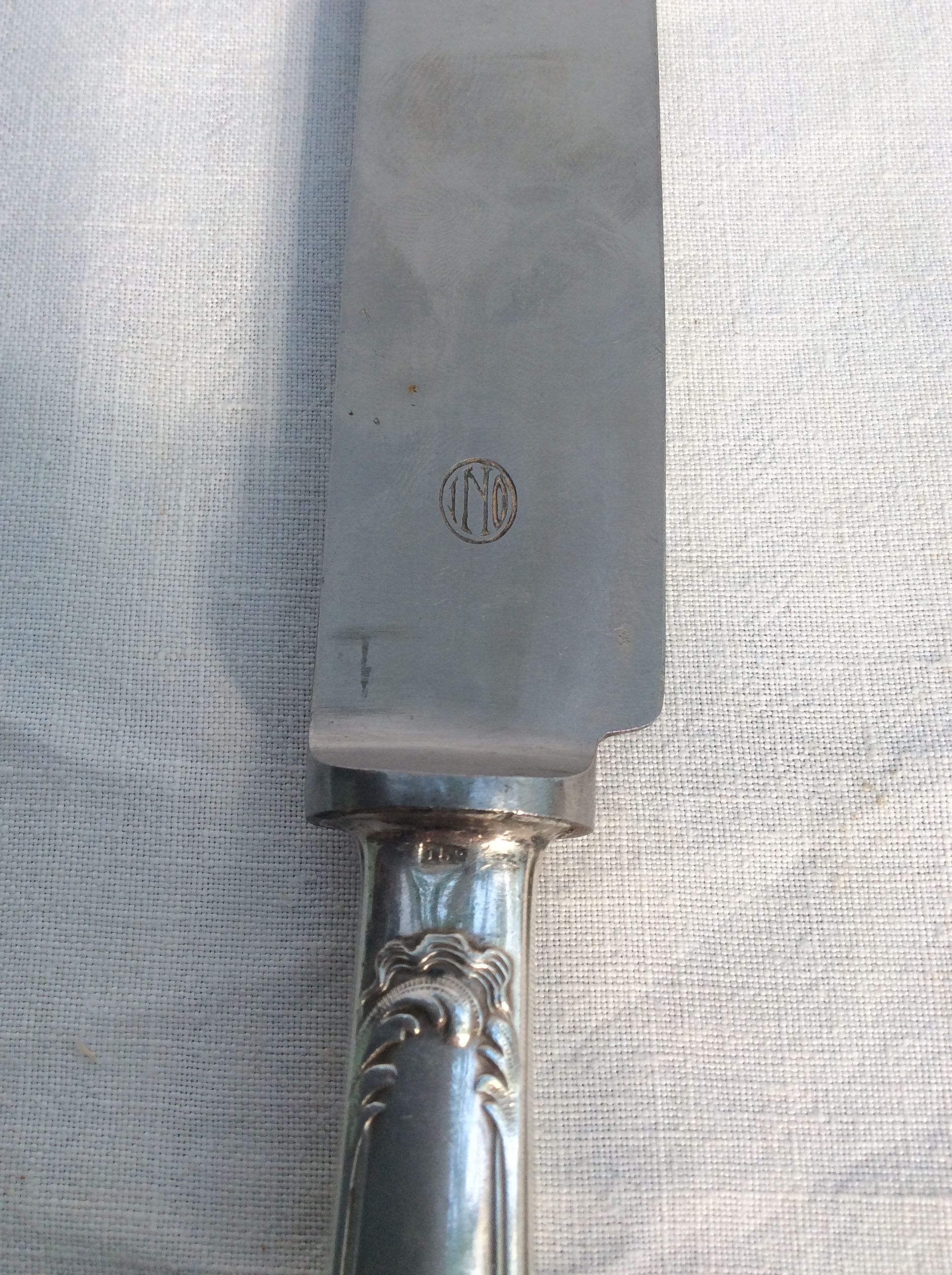 Ercuis old silver metal knife