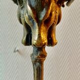Tripod candle holder in bronze " cerf " XIXth vennerie