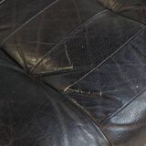 Grey leather elements design sofa 2 elements + footstool