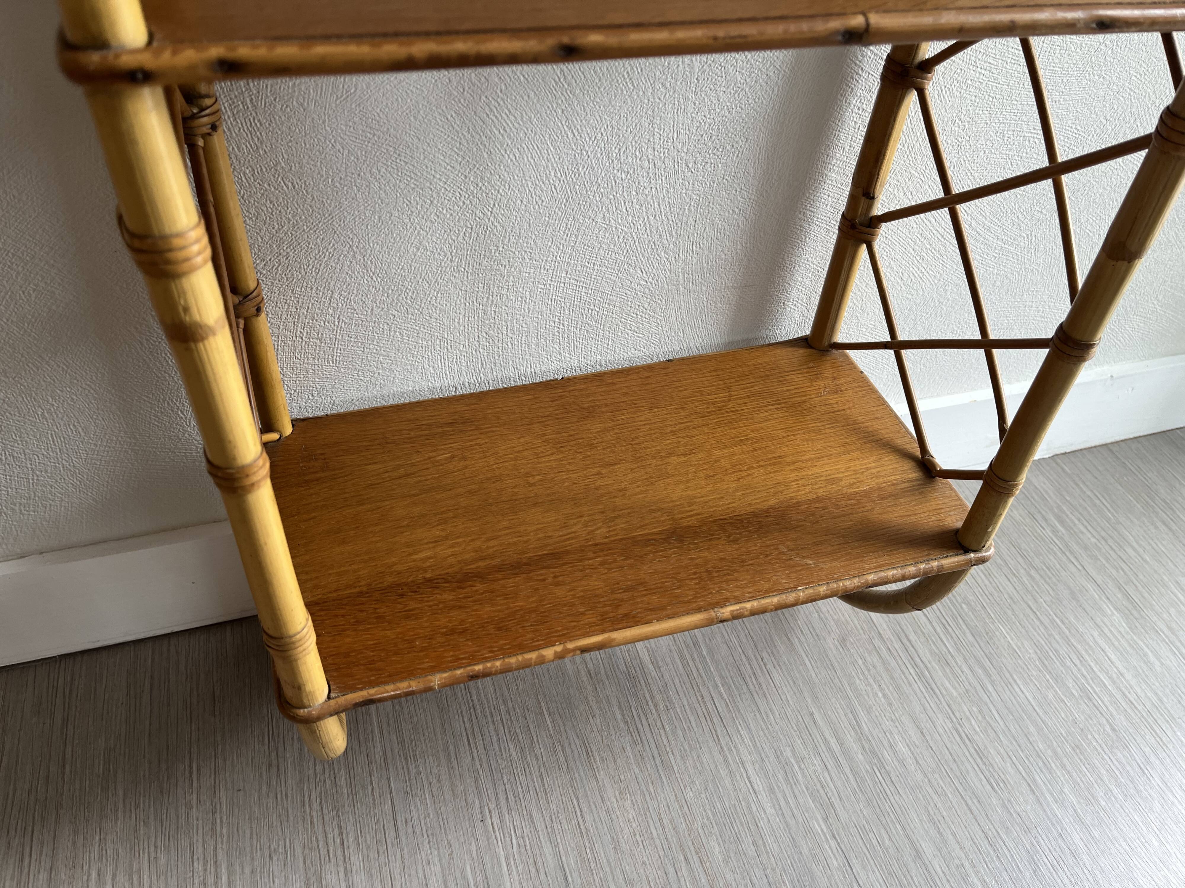 Rattan wall shelf