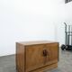 Scandinavian low storage unit for vinyl records in teak.