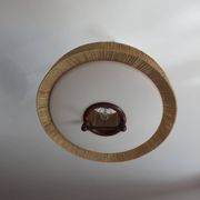 Suspension Temde en sisal et teck vers 1960
