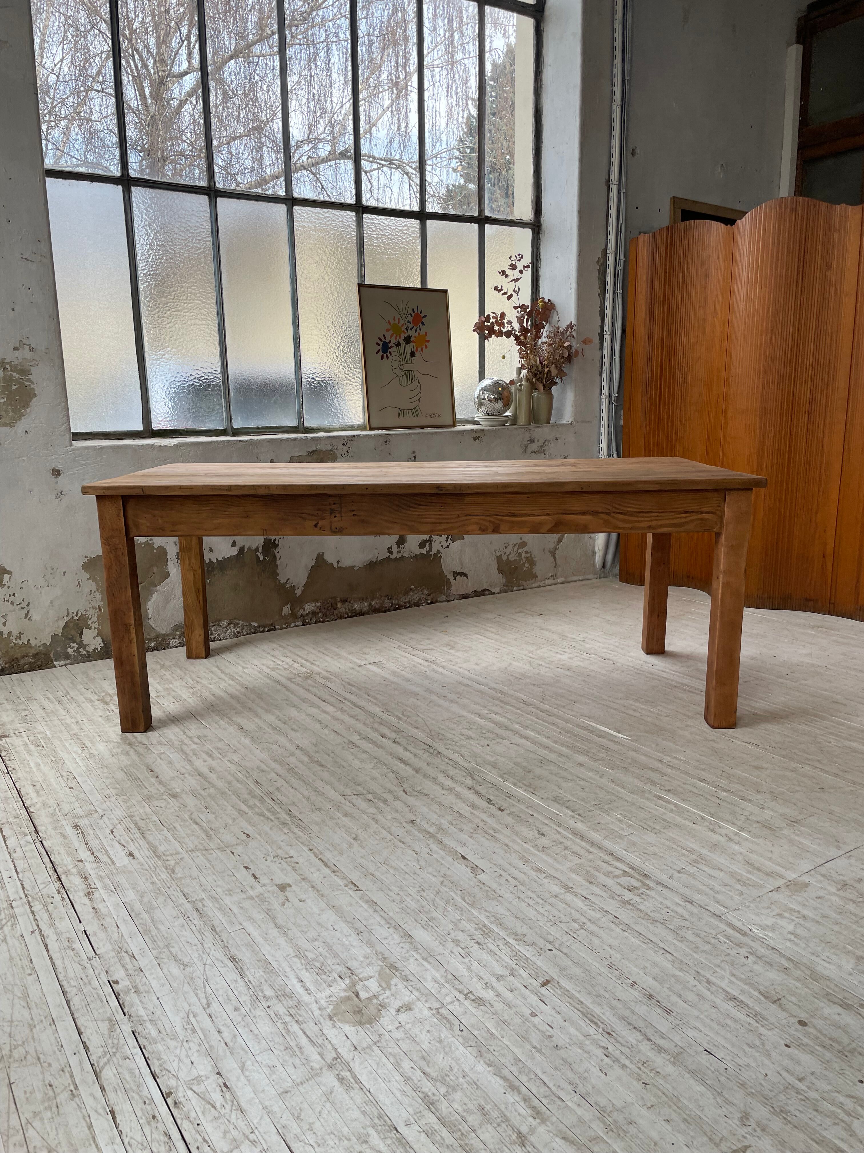 Farmhouse table in elm and pine 2m