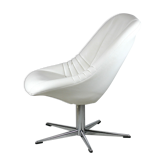 Fauteuil "space age" acier fibre de verre et simili-cuir france, circa 1970