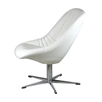 Fauteuil "space age" acier fibre de verre et simili-cuir france, circa 1970