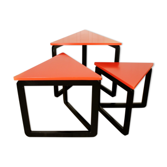 Set of 3 style triangular tables 80s
