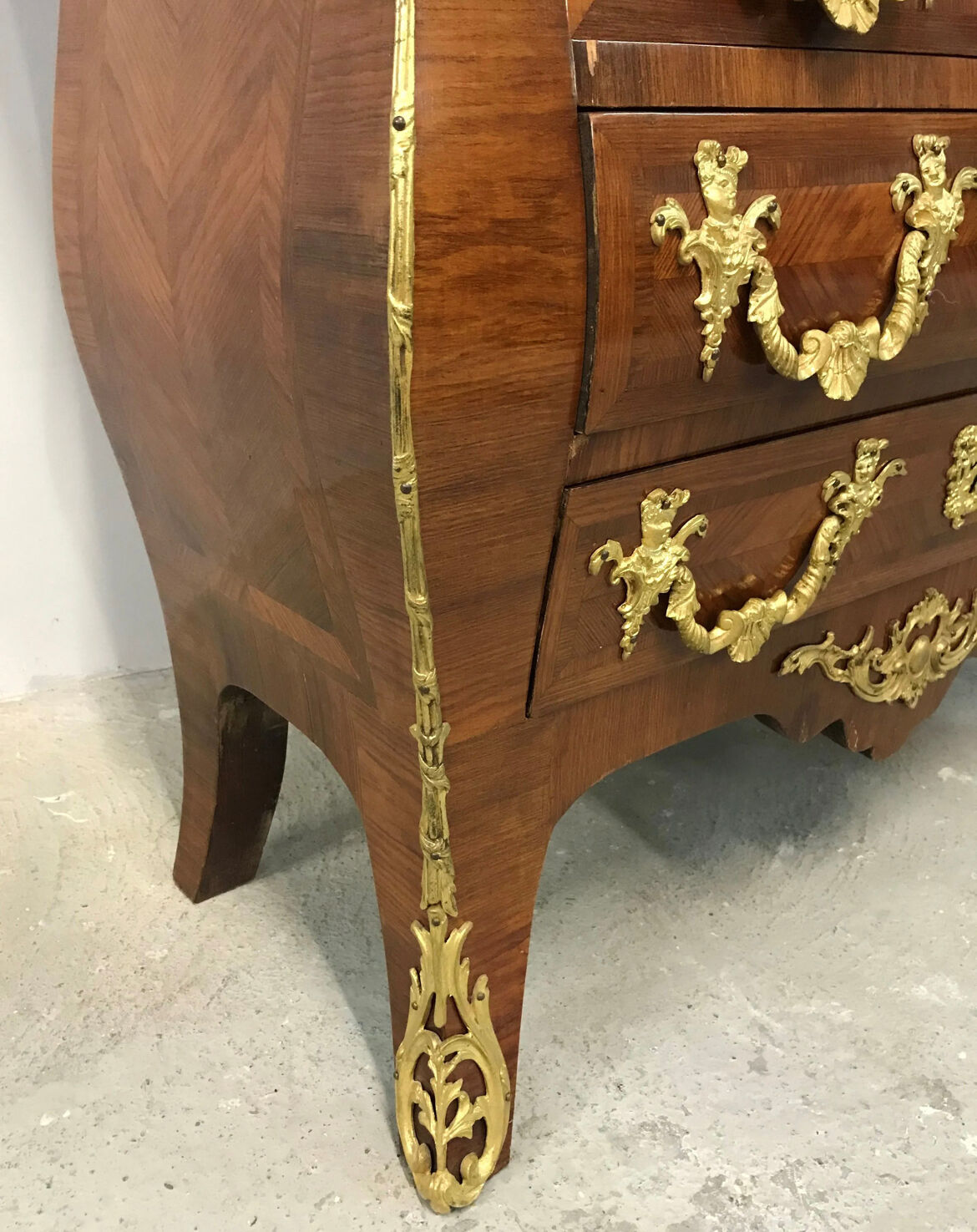 Curved secretary in Louis XV style