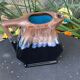 Decanter pitcher in blue and beige glazed ceramic vintage